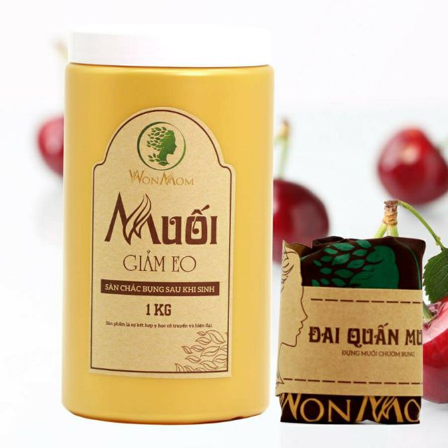 Combo đai quấn muối và 1kg muối giảm eo sau sinh Wonmom