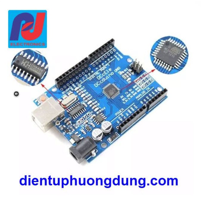 KIT Arduino UNO R3 CH340 Chip dán