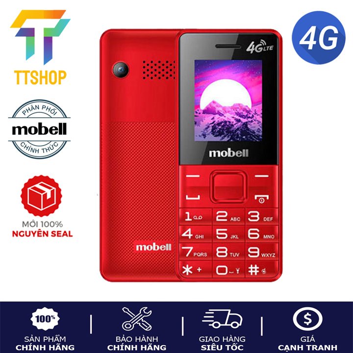 Điện thoại Mobell M239 4G Thiết kế đơn giản, cứng cáp - Hàng chính hãng