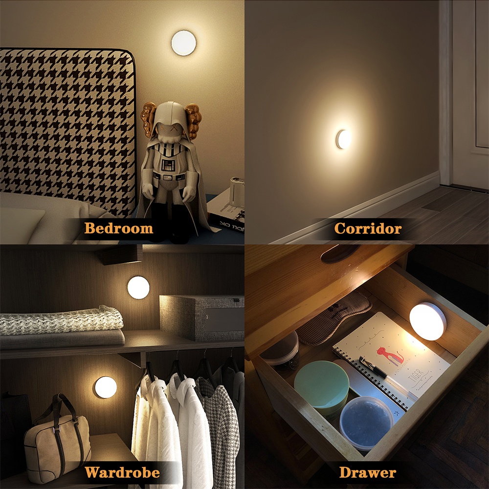 Đèn LED Cảm Biến Chuyển Động PIR Có Thể Sạc Lại Bằng Cổng USB Tiện Dụng
