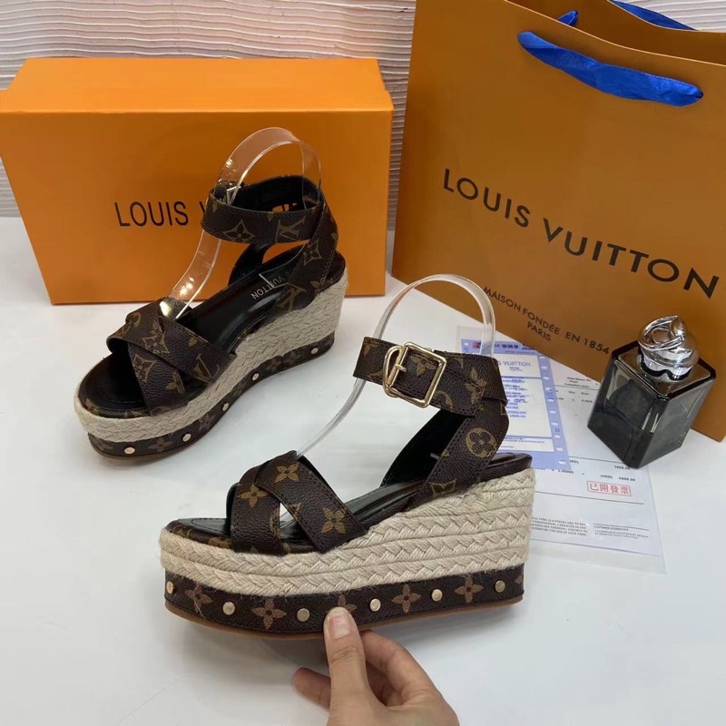 Sandal spsl đế xuồng cói quai chéo fullbox