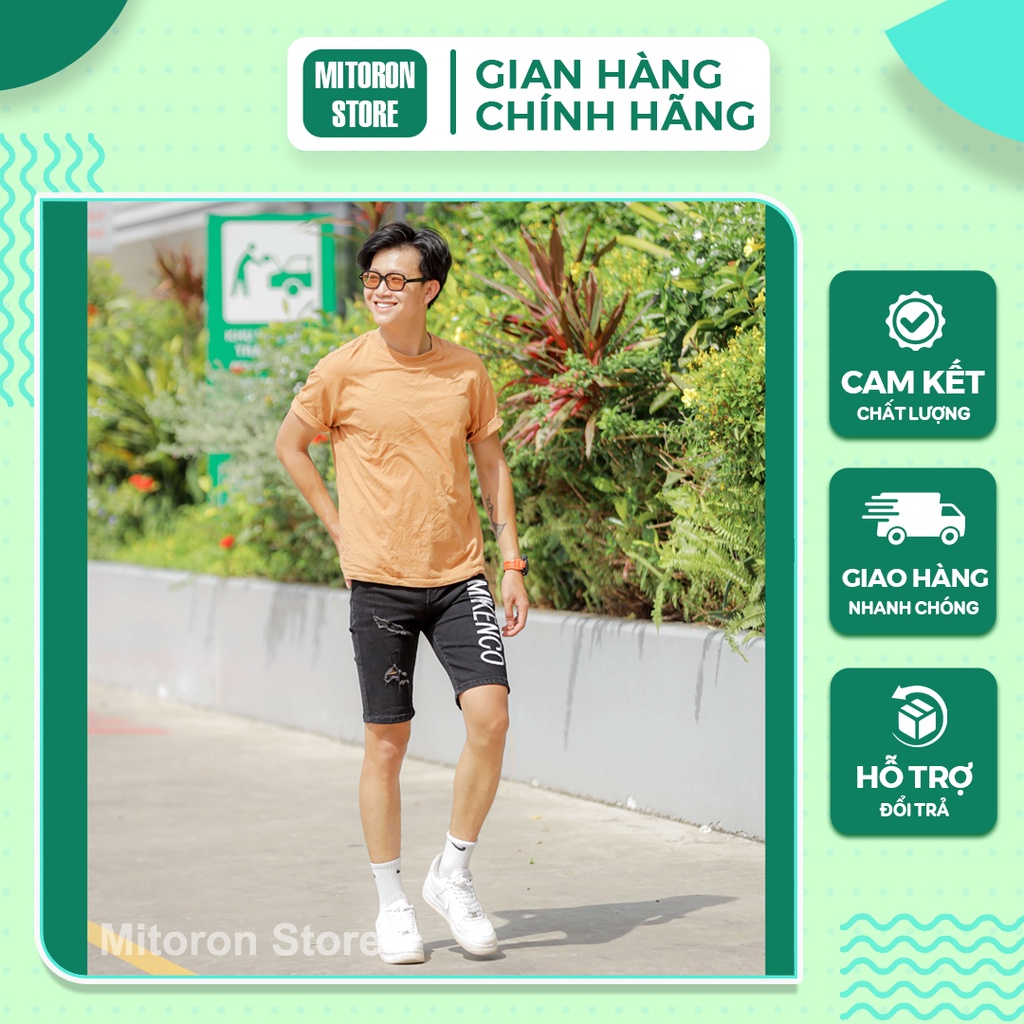 Quần Short Jean Cao Cấp Mikenco, Quần Jean Lửng Nam, Chất co giãn mềm mịn, Jean màu đen trẻ trung