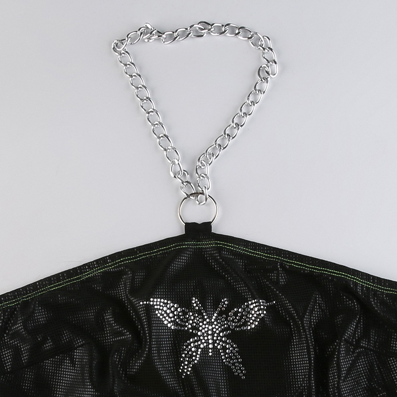 Áo Tank Top Nữ Cổ Yếm Đính Đá Hình Bướm Gợi Cảm