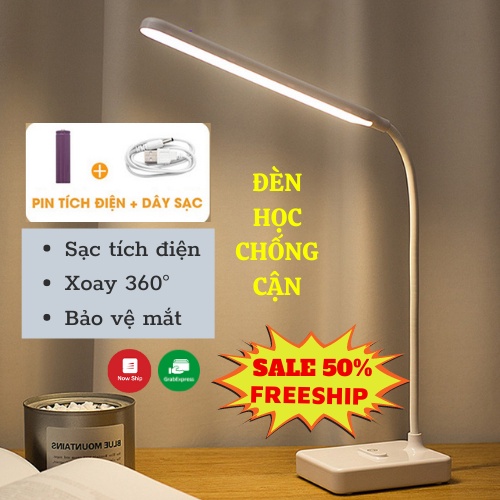 Đèn Học Để Bàn Sạc Tích Điện Đèn Học Chống Cận Thị Điều Chỉnh Độ Sáng ĐÈN DAIKI
