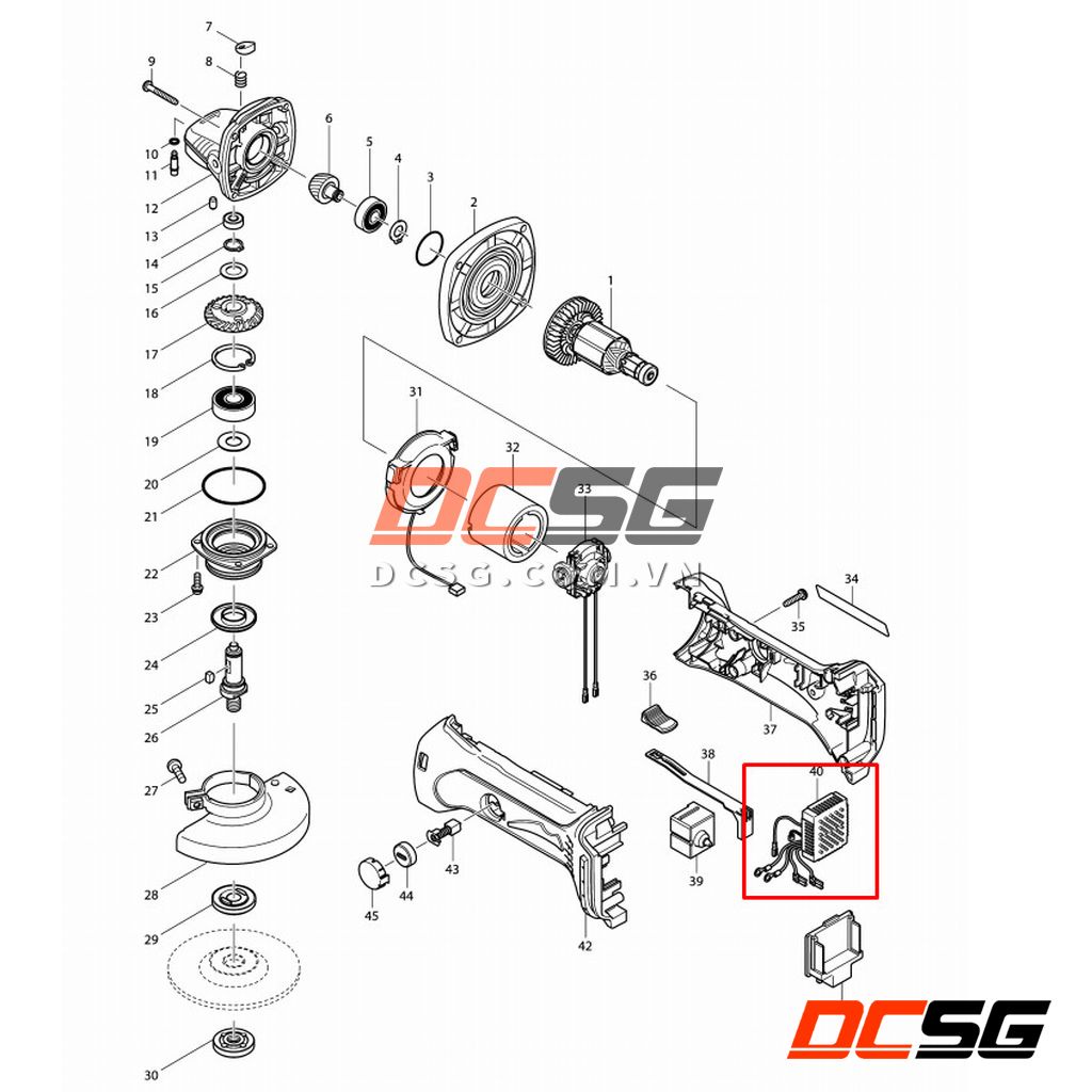 Mạch điều khiển cho máy mài Makita DGA402 620243-4 | DCSG