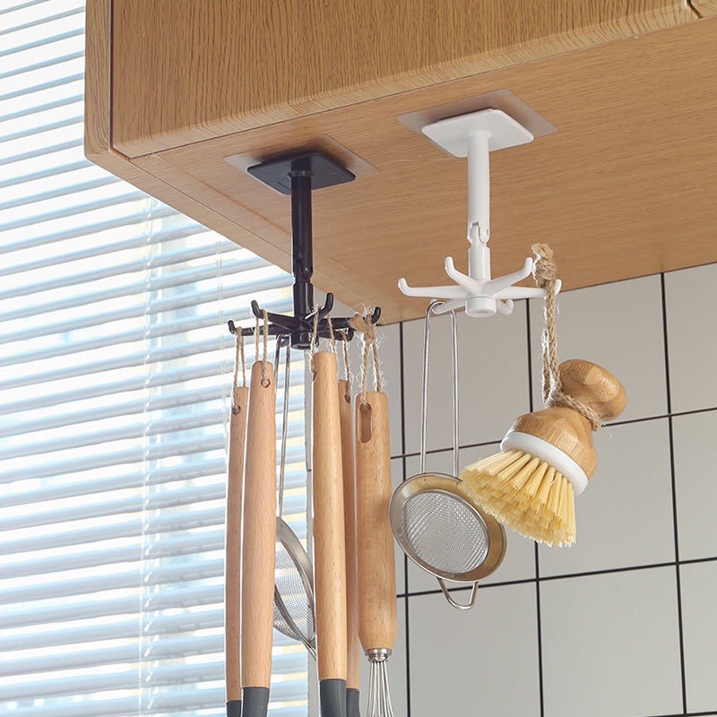 Móc Dán Treo Đồ Bếp Đa Năng - Móc Treo Vá Muỗng Thìa Xoay 360° Siêu Tiện Lợi - �Keo Siêu Dầy Chịu Lực