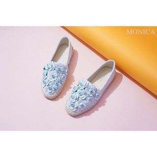 Giày đế cói đính hoa MONICA