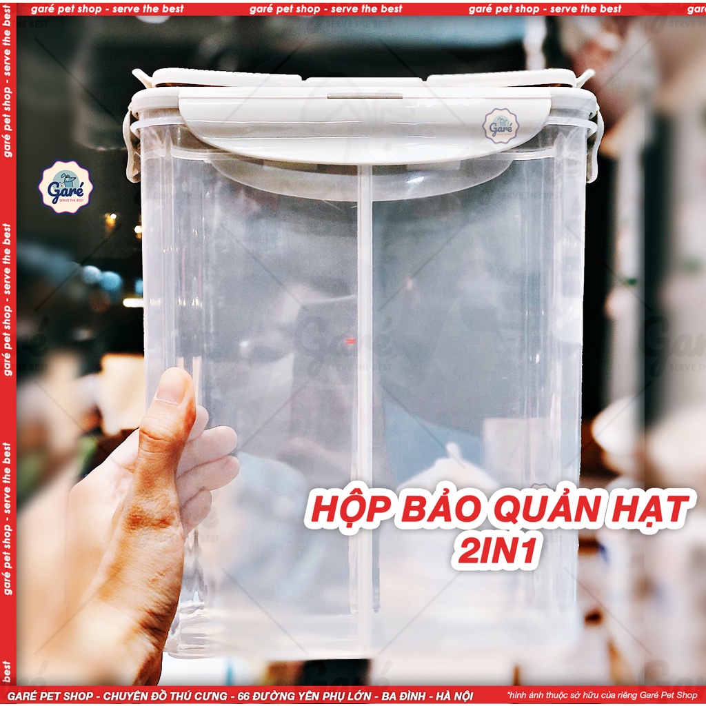 Hộp 2in1 đựng thức ăn hạt dành cho Chó Mèo Garé Pet Shop