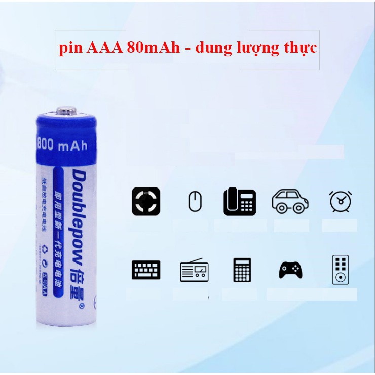 [GIÁ SỐC] 8 viên pin sạc AA dung lượng 800 mAh - tặng kèm hộp nhựa - hãng DOUBLEPOW - pin Ni-MH thân thiện môi trường