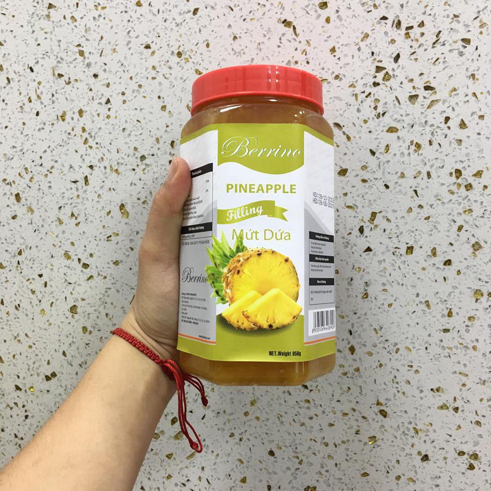 mứt dứa berino 950g, mứt có xác ngon bổ rẻ