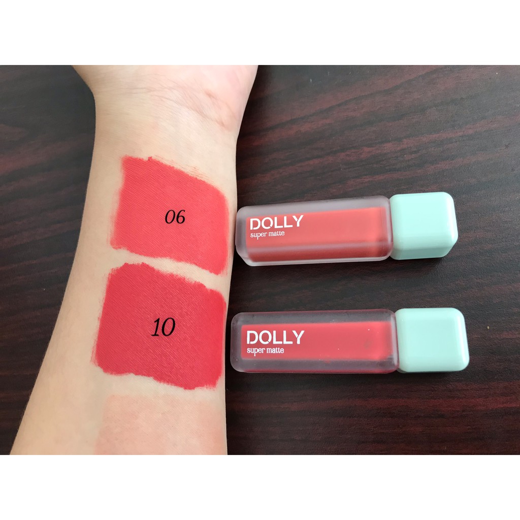 Son Kem Lì Dolly Super Matte Không Chì Màu Hồng Khói - Hồng Đất [10] Tách Sét