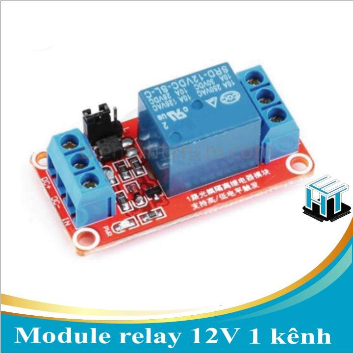 Module relay 12V 1 kênh có opto cách ly kích mức cao - thấp