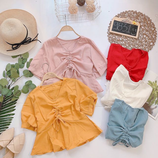 Áo peplum rút ngực ( Hình thật )