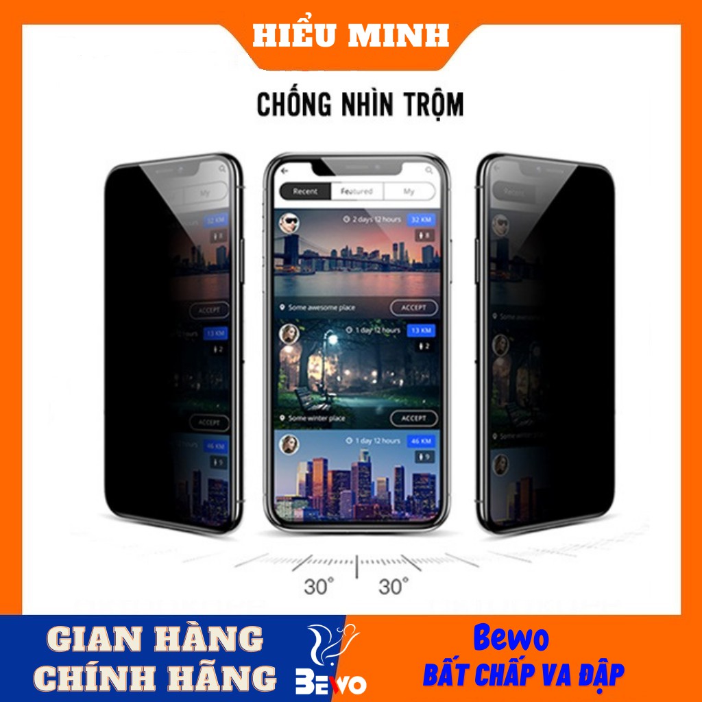 Kính cường lực chống nhìn trộm cho ip Full màn ip /7plus/8/8plus/x/xs/xs max/11/11 pro/11promax/12promax/13promax