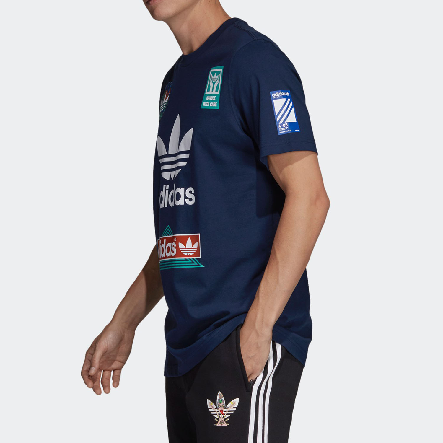 Adidas Classic Series Summer Casual Navy T-shirt Loose Home Short Sleeve  DV2072