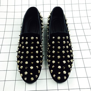 Giày lười nam A5120 da lộn đính đinh phong cách Hàn Quốc của Rick Men's