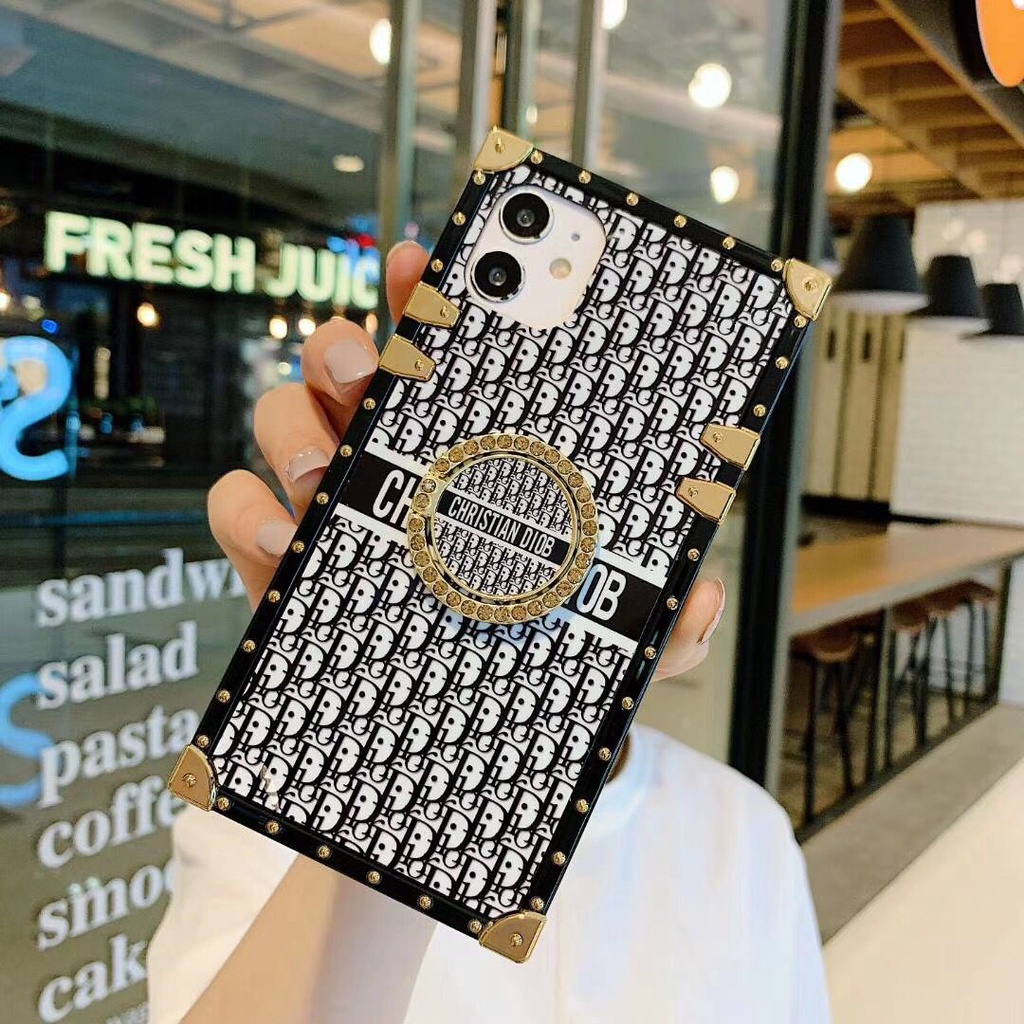Ốp Điện Thoại Hình Vuông Có Giá Đỡ Thời Trang Cho OPPO A16K A36 A76 A95 Reno 7 7Z 7SE Realme 9i C35
