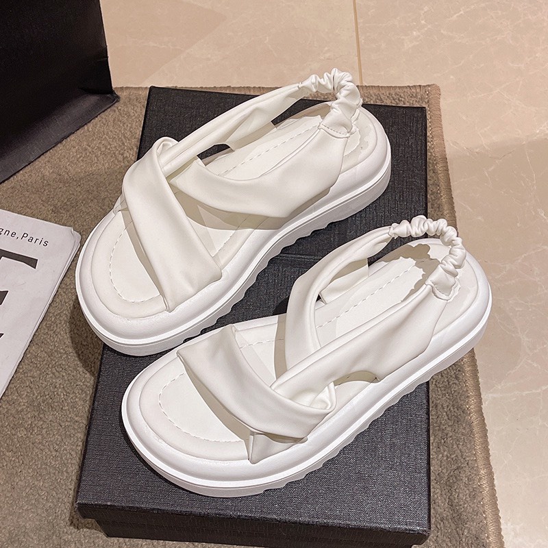 Sandal nữ Quai Xoắn bo chun 4cm răng cưa siêu xin