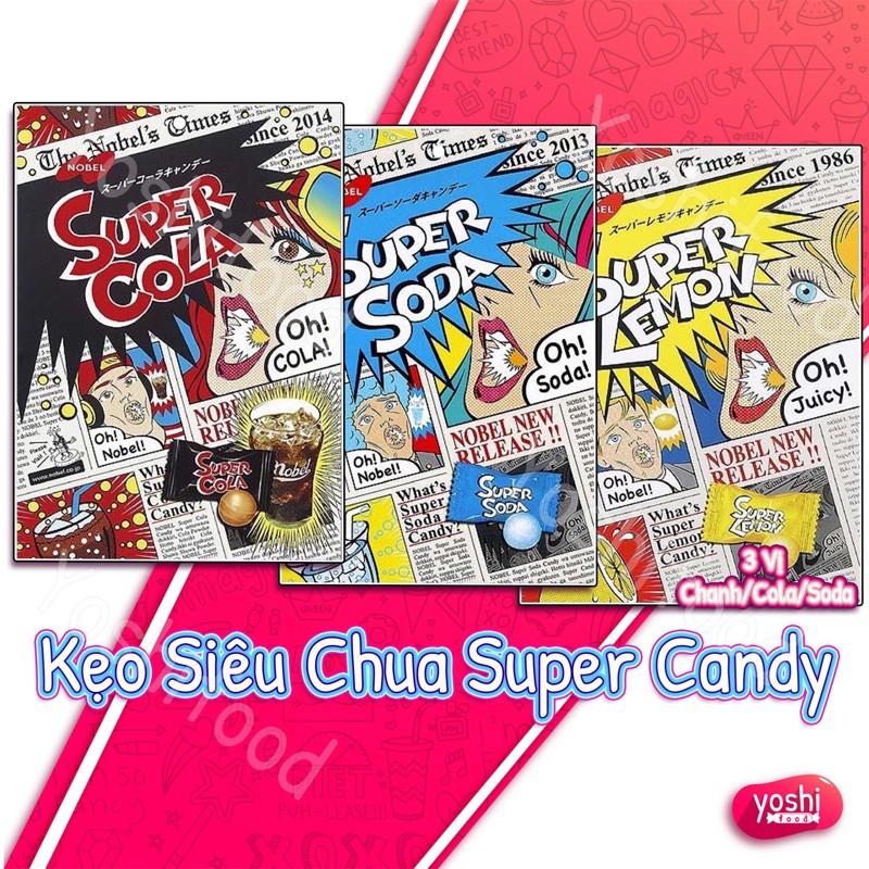 Kẹo Siêu Chua Super Candy chanh/ cola/ soda