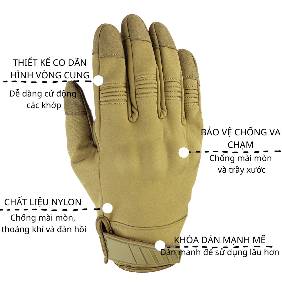 Găng tay dài ngón Raw MPact thường bảo hộ dành cho người đi xe máy Arrow Shop