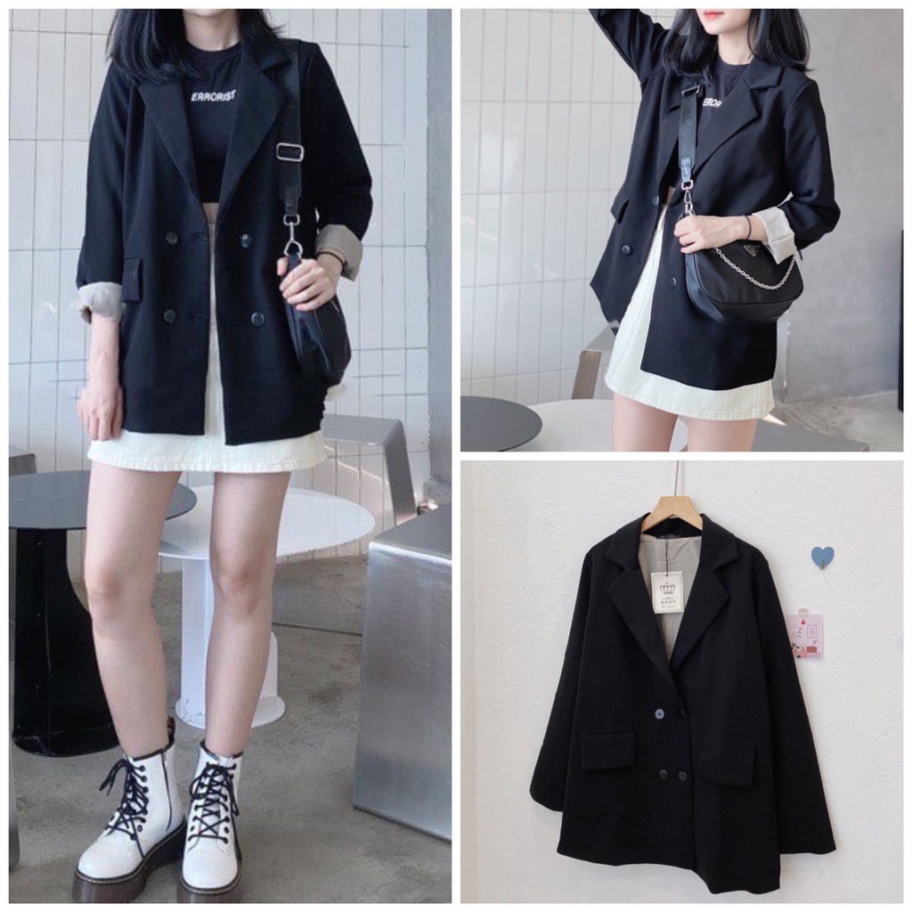 Áo blazer Áo vest nữ khoác ngoài màu đen style Hàn Quốc Hot Trend - Mono Boutique