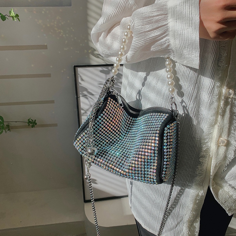 Túi Xách JASMIN NOIR Mềm Mại Đính Ngọc Trai Thời Trang Cho Nữ