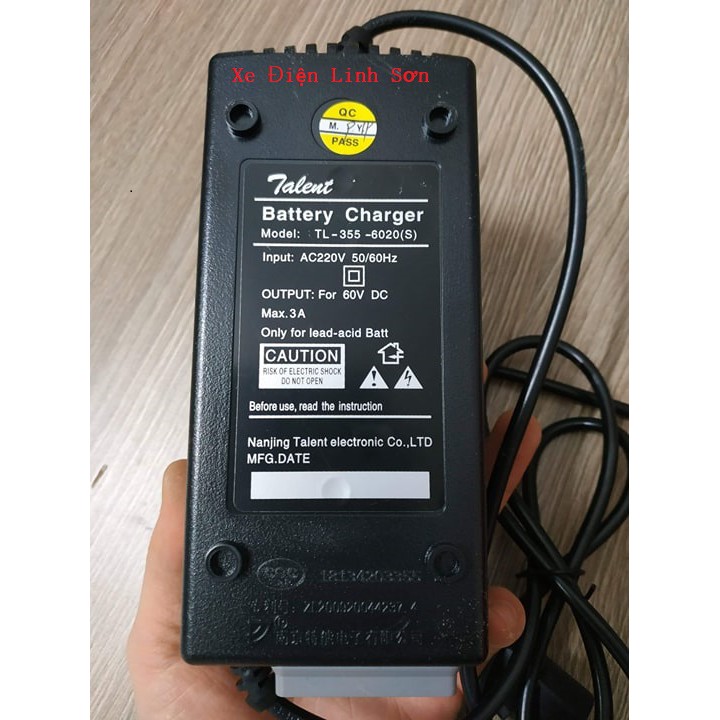 Sạc xe điện 60V-20Ah chính hãng Vespa, Xmen, Zommer, các dòng xe 5 bình
