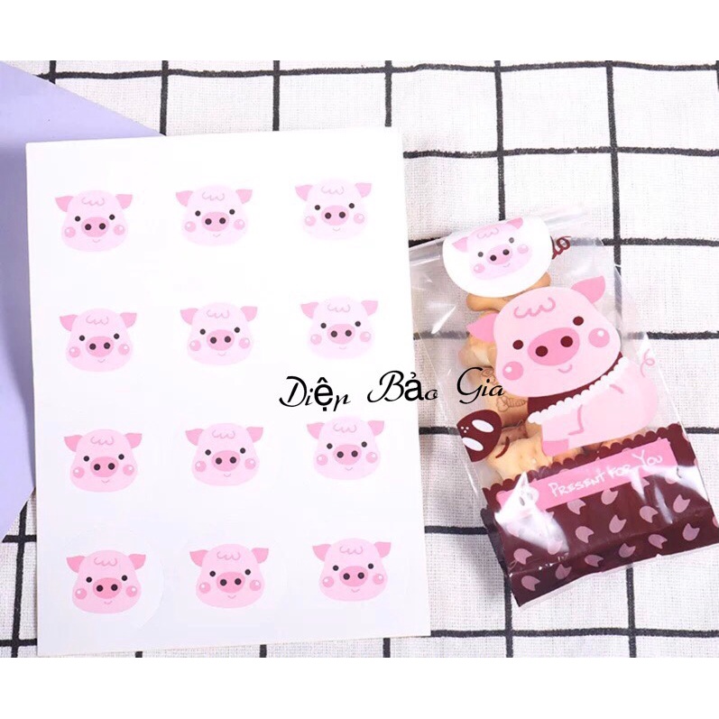 Tem dán/sticker trang trí túi bánh các mẫu