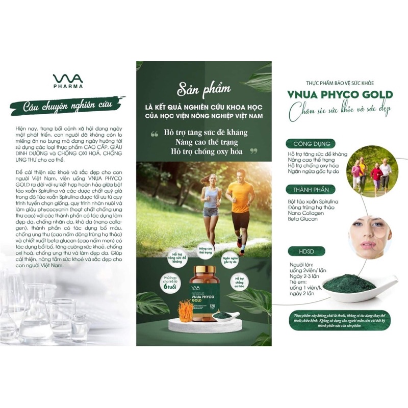 Viên tảo xoắn VNUA PHYCO GOLD - VNUA PHARMA hộp 120 viên
