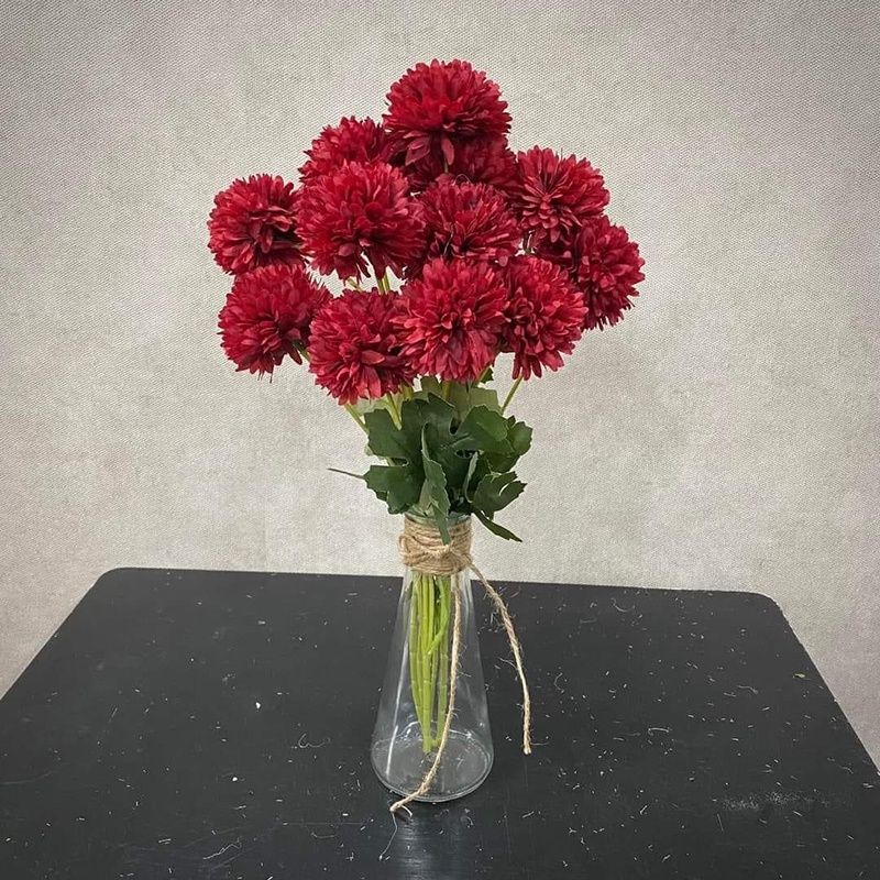 Hoa giả - Hoa cúc Pansy Lucas 65cm 1 cành 3 bông trang trí đẹp, bền, giống thật