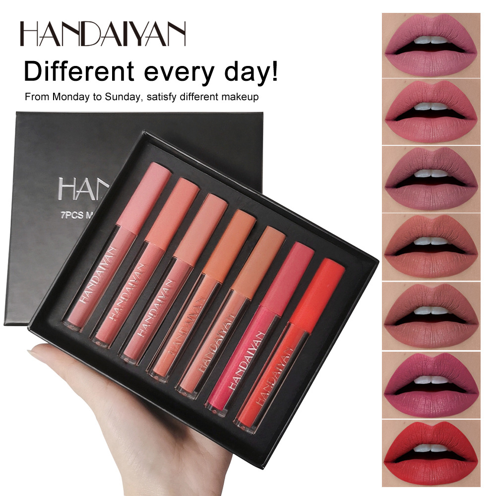 (Hàng Mới Về) Set 7 Son Kem Lì Lâu Phai Handaiyan Nhiều Màu Sắc Thời Trang | BigBuy360 - bigbuy360.vn