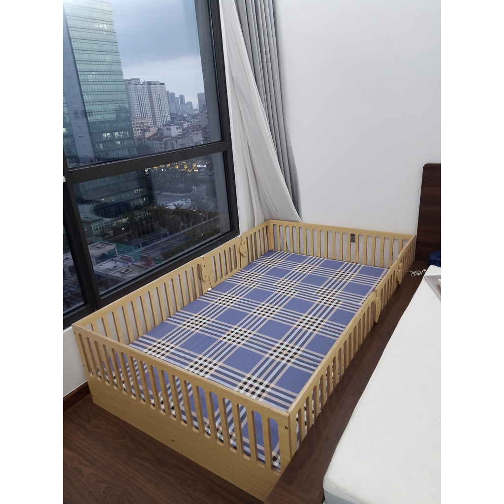 Giường cũi trẻ em chất liệu plywood phủ melamin an toàn với trẻ em