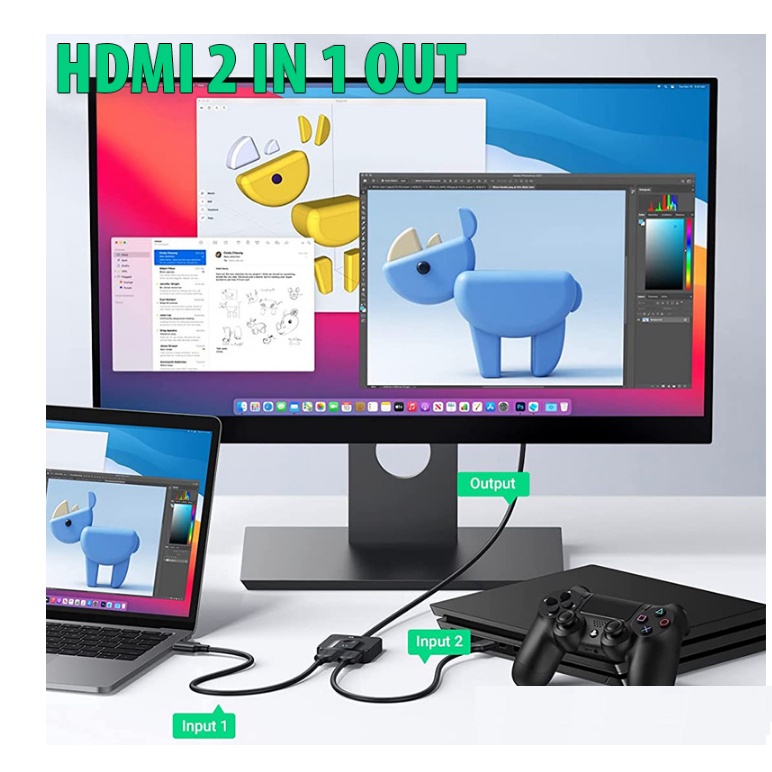 Bộ Chuyển Mạch 2 Chiều HDMI 2*1 Ugreen 70607 (4K@60Hz)