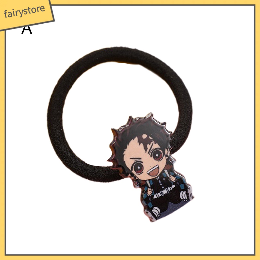 Dây Cột Tóc Bằng Vải Cotton In Họa Tiết Anime Demon Slayer Dễ Thương Cho Nữ