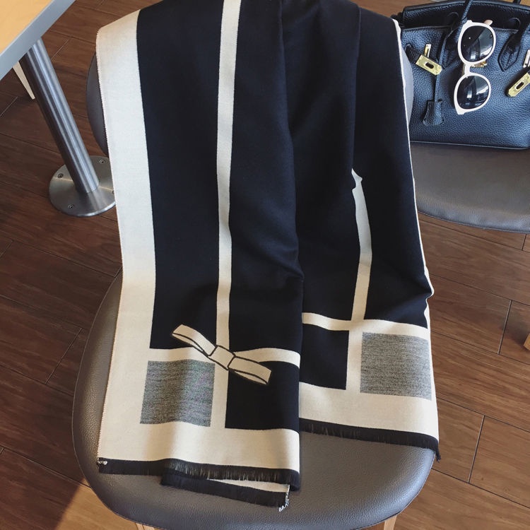 Khăn Choàng Cổ Hai Mặt 190 * 65CM Bằng Lông Cashmere Nhân Tạo Dày Dặn Ấm Áp Đa Năng