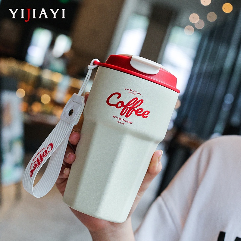 YIJIAYI cốc cà phê Bình nước bằng thép không gỉ cách nhiệt dung tích 420ml/ 620ml