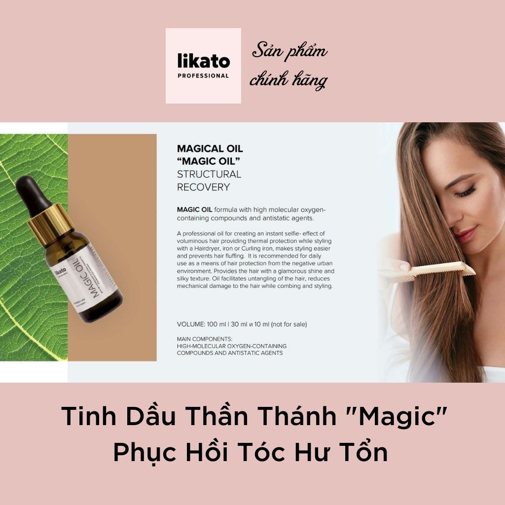 Tinh dầu dưỡng tóc, dầu dưỡng tóc argan dầu dừa keratin RECOVERY LIKATO PROFESSIONAL 10ml