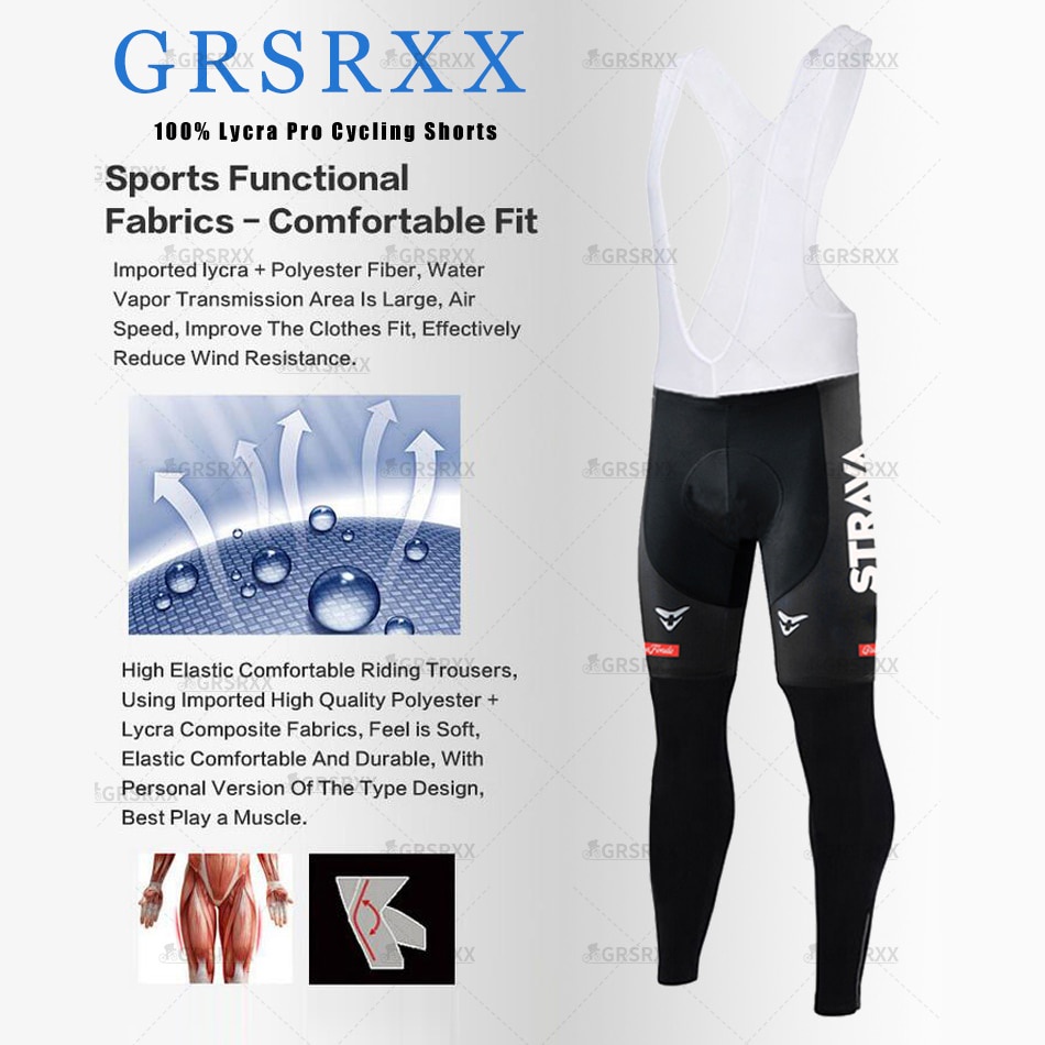 STRAVA Quần Yếm Đạp Xe Có Đệm 5D Khô Nhanh Thời Trang Mùa Thu 2021 Cho Nam Và Nữ