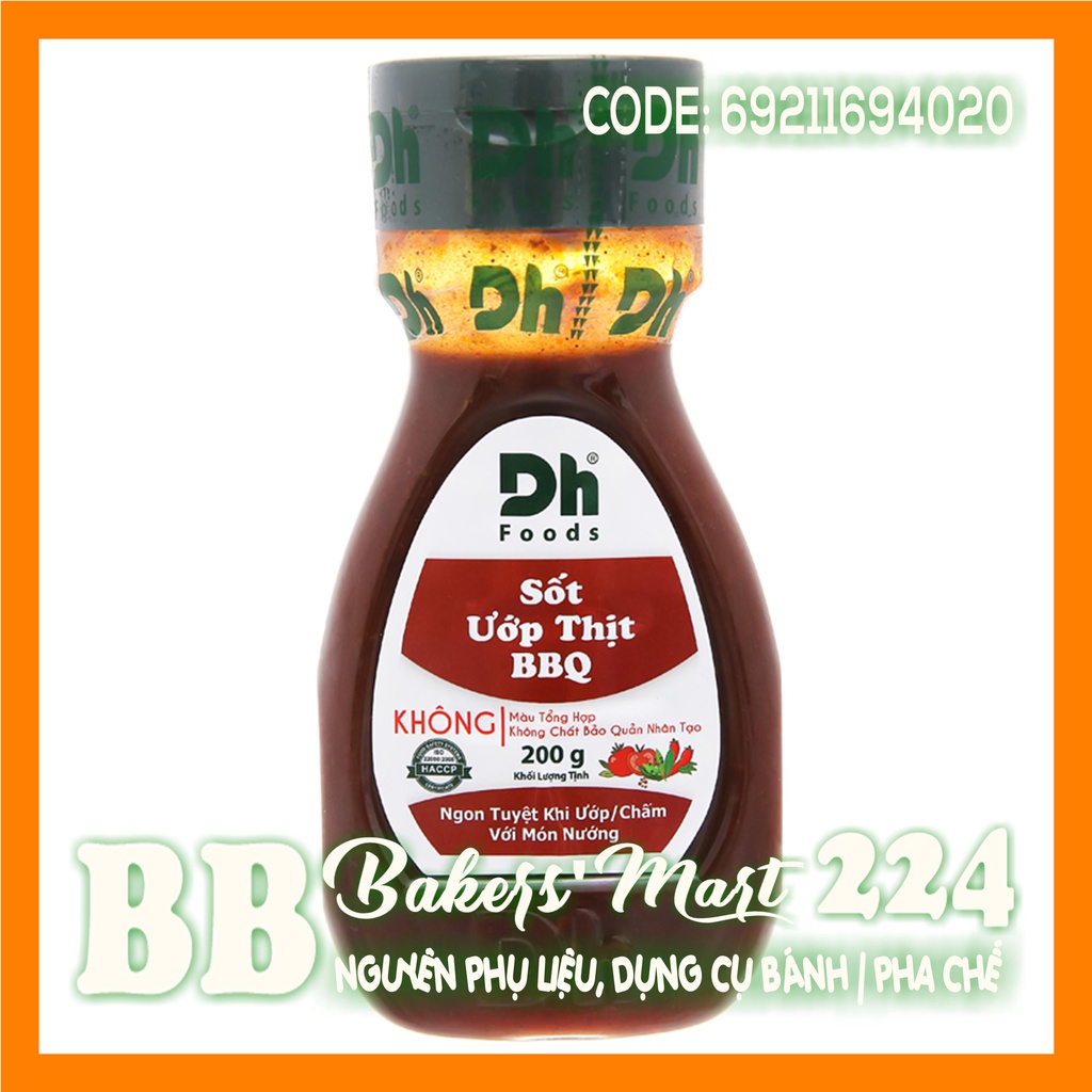 Sốt ướp thịt BBQ NATURAL DH Foods - Chai 200gr