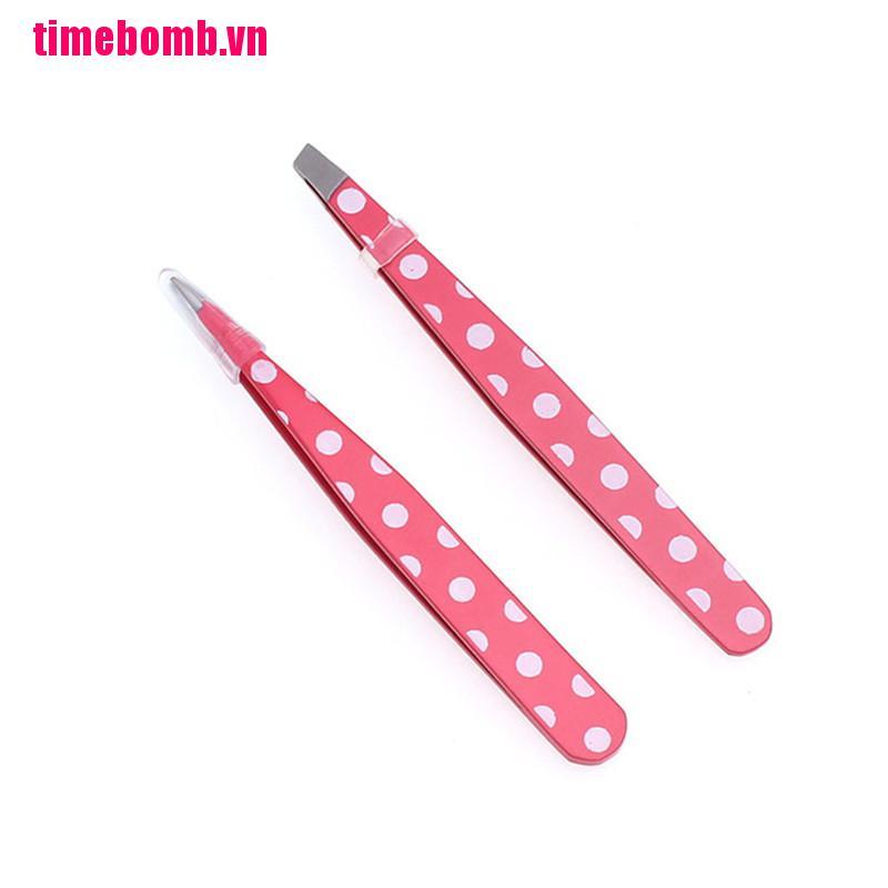 Set 2 Dụng Cụ Tẩy Lông Mày Bằng Thép Không Gỉ Chất Lượng Cao