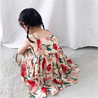 váy 2 dây hoa đại cho bé gái