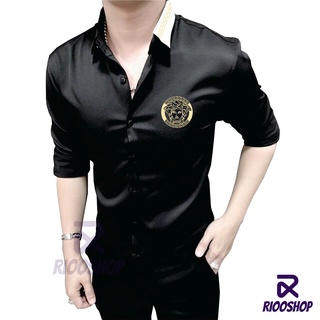 [XẢ KHO] Áo sơ mi nam tay dài trắng và đen logo thêu VERS cực đẹp RSM015 (nữ mặc được)