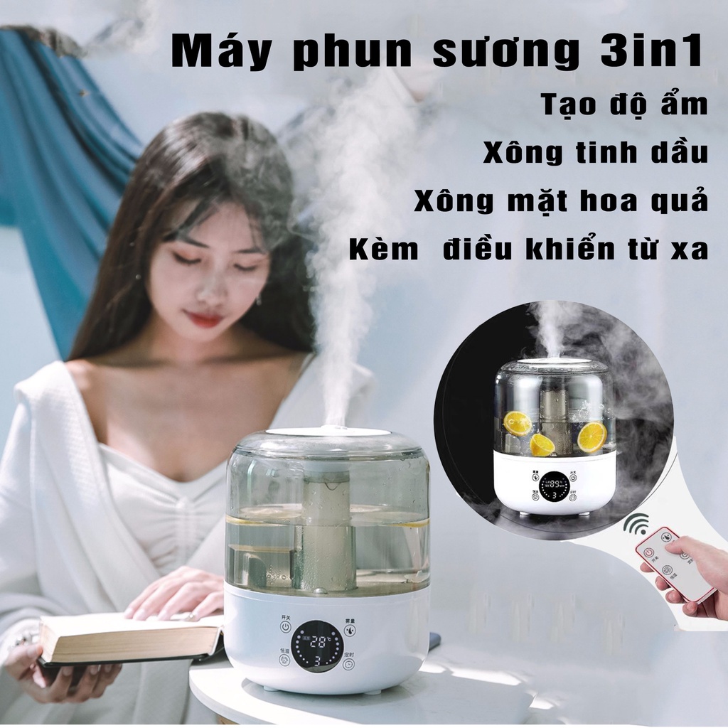 Máy Phun Sương Tạo Ẩm Làm Mát Nhà Khuếch Tán Tinh Dầu Xông Dung Tích Lớn