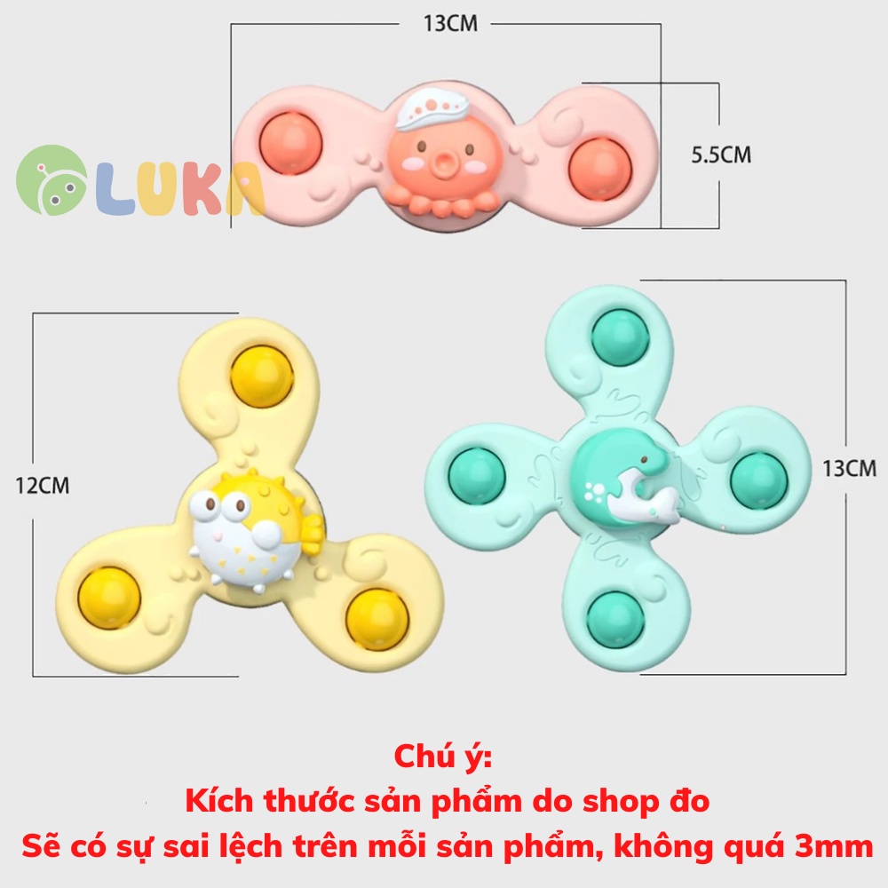 Đồ chơi trẻ em con quay vô cực spinner LUKA 2/3/4 cánh chong chóng cho bé có nút gắn tường