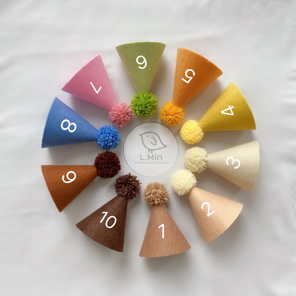 Nón party màu macaron trơn