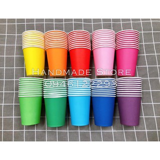 Set 10 cốc giấy làm thủ công đủ màu