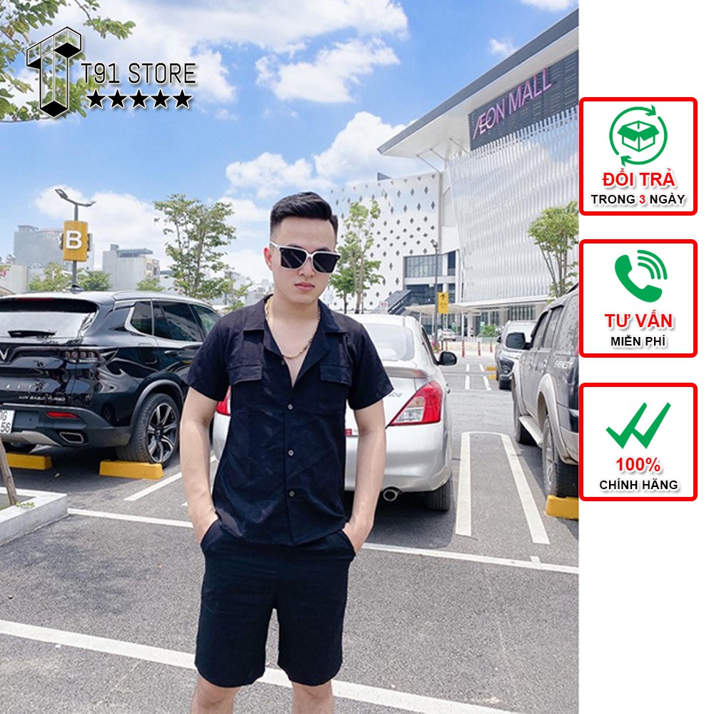 Bộ đũi nam ✅FREESHIP✅ Bộ đũi nam cộc tay, cúc cài, cổ bẻ vải đũi cao cấp, thoáng mát mặc cực nhẹ