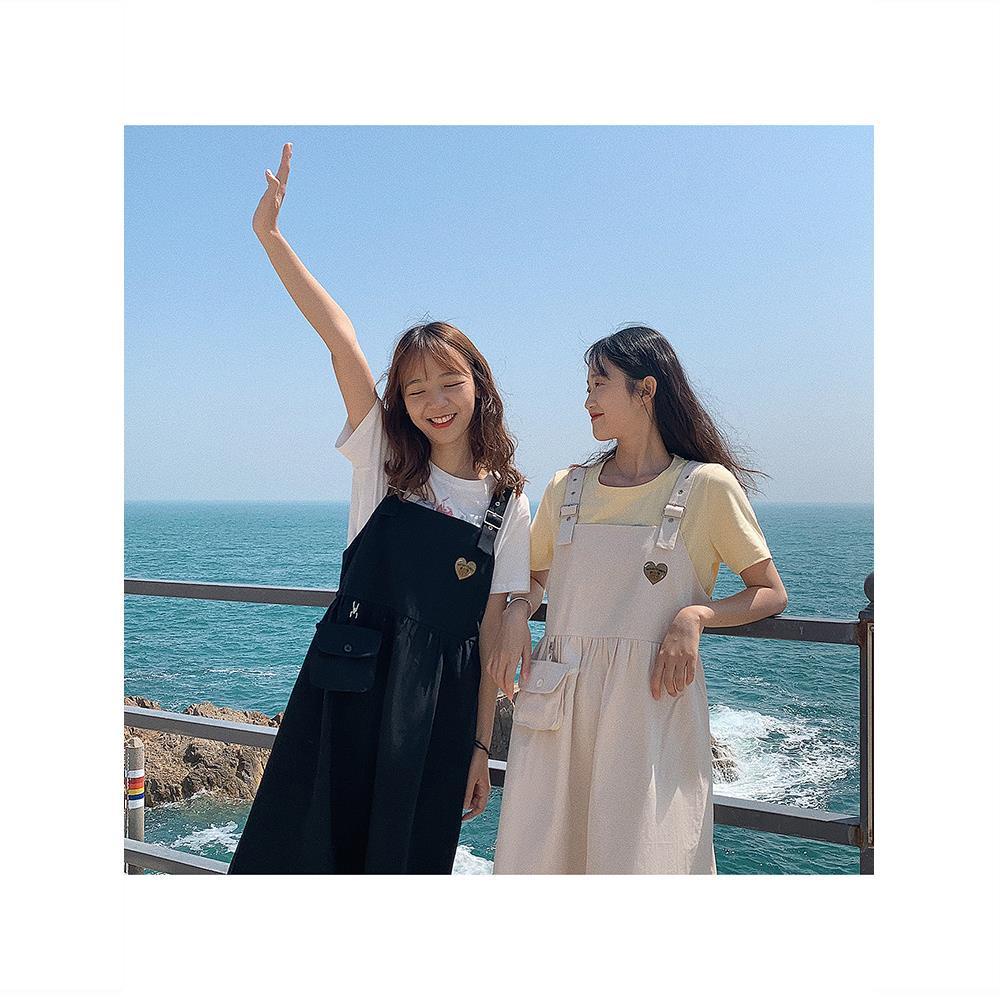 Đầm Midi Hai Dây Phong Cách Hàn Quốc Ngọt Ngào Thời Trang Mùa Hè Cho Nữ