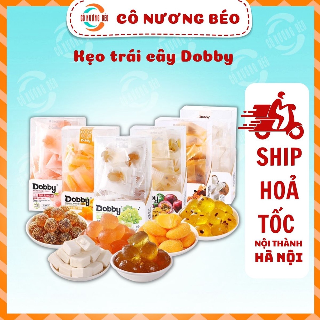 Kẹo dẻo trái cây nhiều vị Dobby nhập khẩu Đài Loan gói 100g Đồ ăn vặt cô nương béo