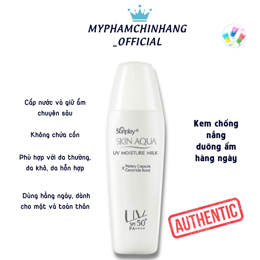 Kem chống nắng dưỡng ẩm hàng ngày Sunplay Skin Aqua UV Moisture Milk 30g